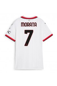 AC Milan Alvaro Morata #7 Fotballdrakt Borte Klær Dame 2024-25 Korte ermer